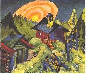 Ernst Ludwig Kirchner Moon rising at the Staffelalp oil on canvas